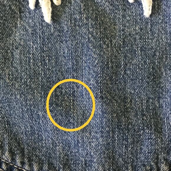 Vintage Levi's Chambray Denim Shirt Shacket Oversized Upcycled Doily Lace Boho L - Picture 16 of 16